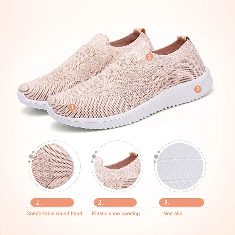 

Hot Women's Spring Single Shoes Mesh Shoes Rubber Sponge Soles Sneakers