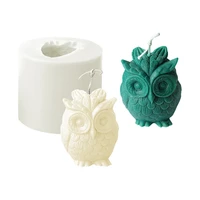 3d owl silicone mold aromatherapy candle cake mold plaster soap chocolate wax mould diy candle making jars for household indoor
