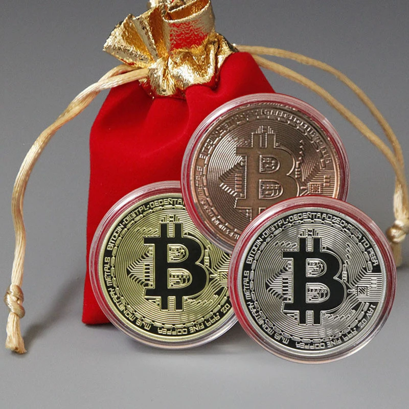 

Gold And Silver Copper 3 Pieces Set Of Bitcoin Art Collection Gold Plated Physical Bitcoin BTC Art Collection Physical Currency