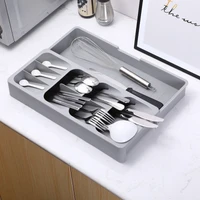 New Plastic Knife Holder Kitchen Drawer Organizer Tray Large Size Stand Multifunction Storage Utensil Rack Helper Cabinet Tool