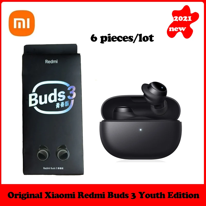 

Гарнитура Xiaomi Redmi Buds3 Youth Edition, TWS наушники 6 шт./лот, Bluetooth 5,2, шумоподавление, гарнитура Mi Ture, беспроводные наушники