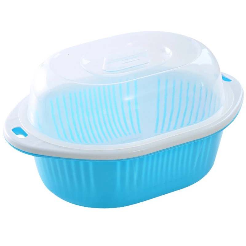 3 в 1 Набор для мытья посуды и дуршлага с крышкой Омыватель овощей чашей фильтр