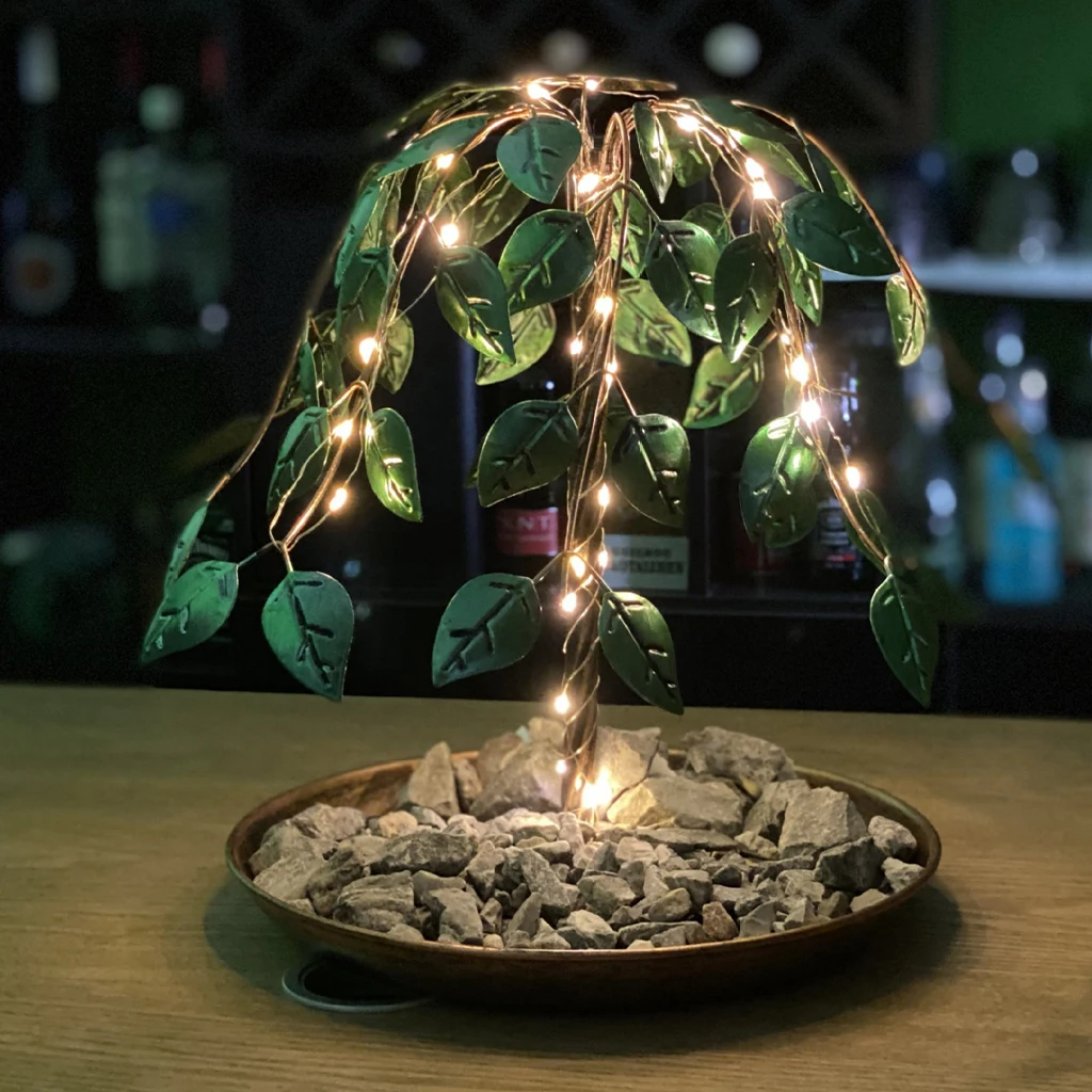 

Tabletop Fountain Fengshui Meditation Waterfall Ornament LED Lights Feature Office Bar Desktop Garden Lawn Hallway Accent