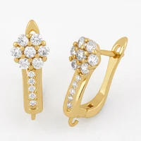 diy handmade flower earring hooks zircon earrings making pendants luxury jewelry making accessories erha013