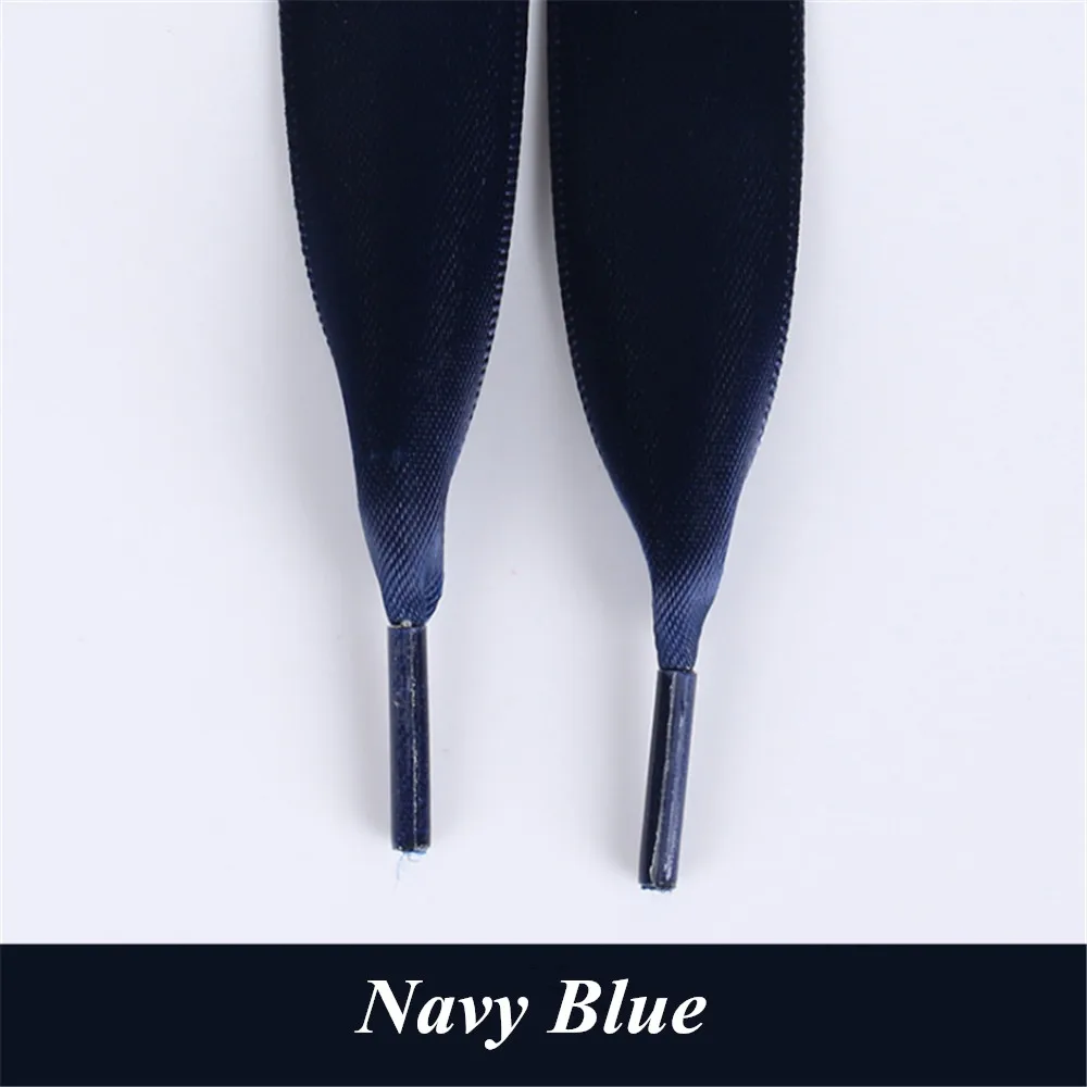 Navy Blue 1 пара 80 см-160 см шелковые ленты полиэфирные шнурки для ботинок плоские шнурки обуви кроссовки спортивная обувь кружева Прямая 30 цветов - Цвет: Navy Blue