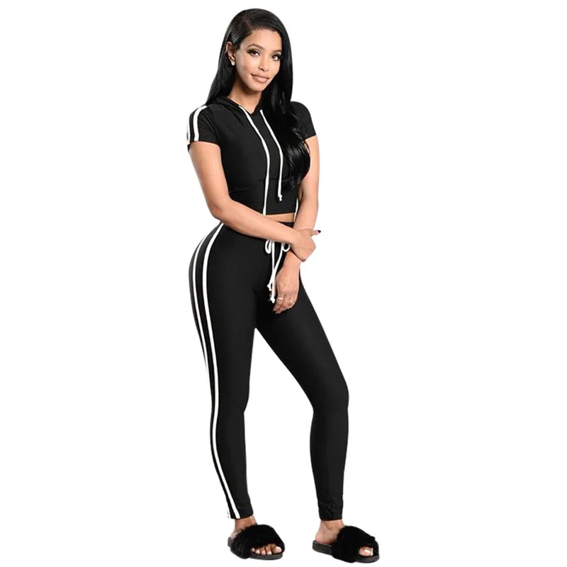 

Two Striped red 2021 New Design Fashion Hot Sale Suit Set Women Tracksuit Two-piece Style Outfit Sweatshirt Sport Wear