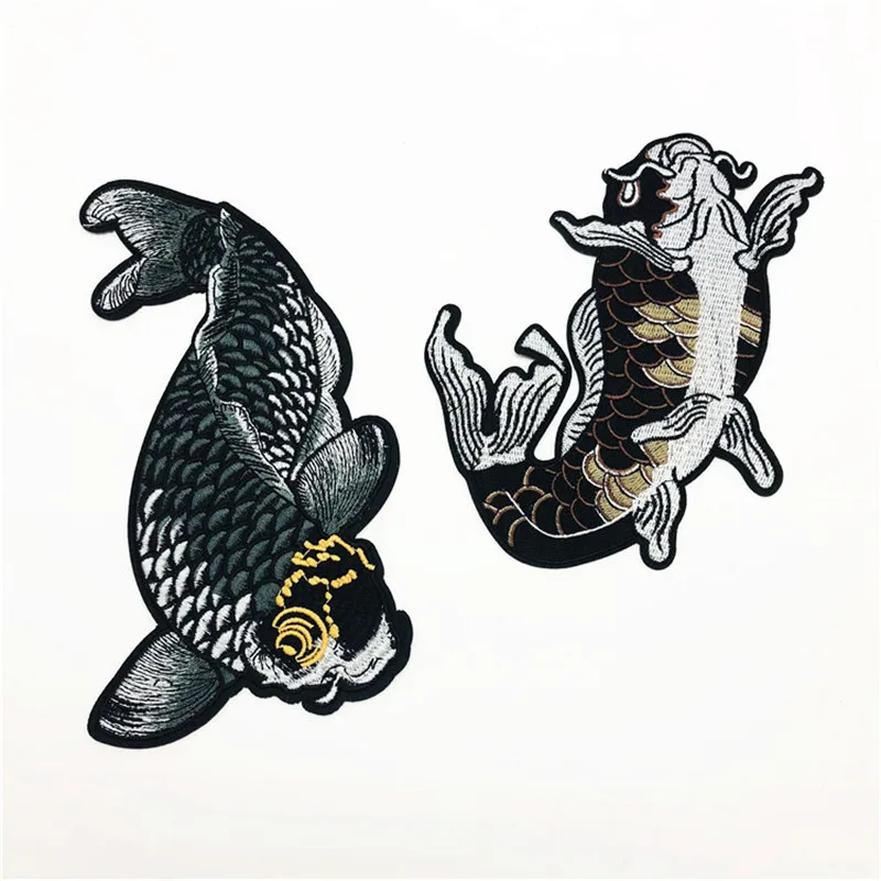 Золотые рыбы карп искусственная вышивка патчи для одежды аксессуары сделай сам