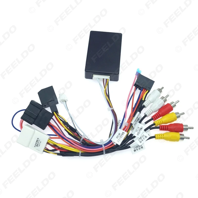 

FEELDO Car Audio Radio Player 16PIN Android Power Calbe Adapter With Canbus Box For Chevrolet Kopacz Media Wiring Harness