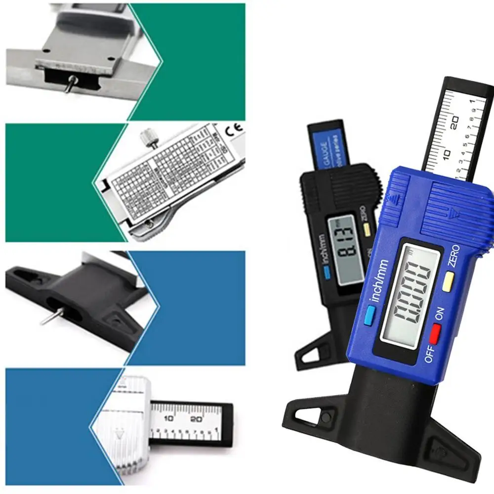 Цифровой измеритель глубины протектора шин пластиковый для автомобиля 0 25 4 мм