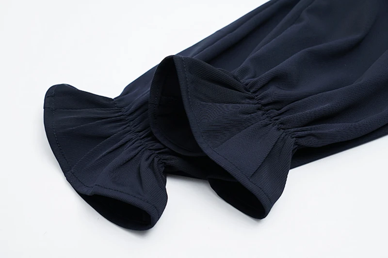 

[EAM] Women Beading Blue Blouse New Peter Pan Collar Long Sleeve Loose Fit Shirt Fashion Tide Spring Autumn 2021 1DD5075