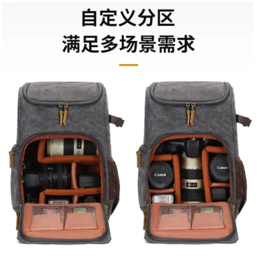 slr camera rucksack bag waterproof retro photography camera lens backpack free global shipping