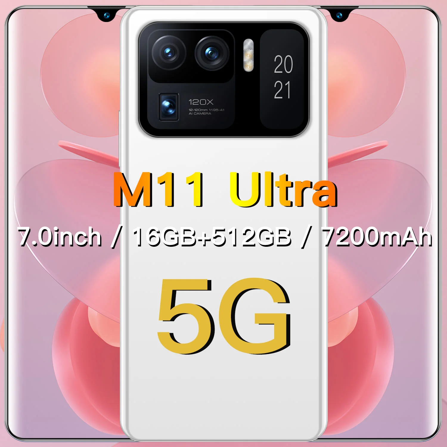 Tel&eacute;fono Inteligente M11 Ultra, versi&oacute;n Global, pantalla HD de 7,0 pulgadas, 16 + 512GB, 7200mAh, Android, desbloqueado, 5G, compatible con Google GPS-0