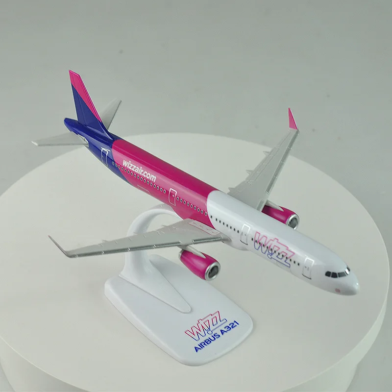 Modelo de avi&oacute;n A321, avi&oacute;n WIZZ AIR de 22cm, Base de resina, pantalla est&aacute;tica, Airliner, regalos de recuerdo para ni&ntilde;os, colecci&oacute;n de adultos-5