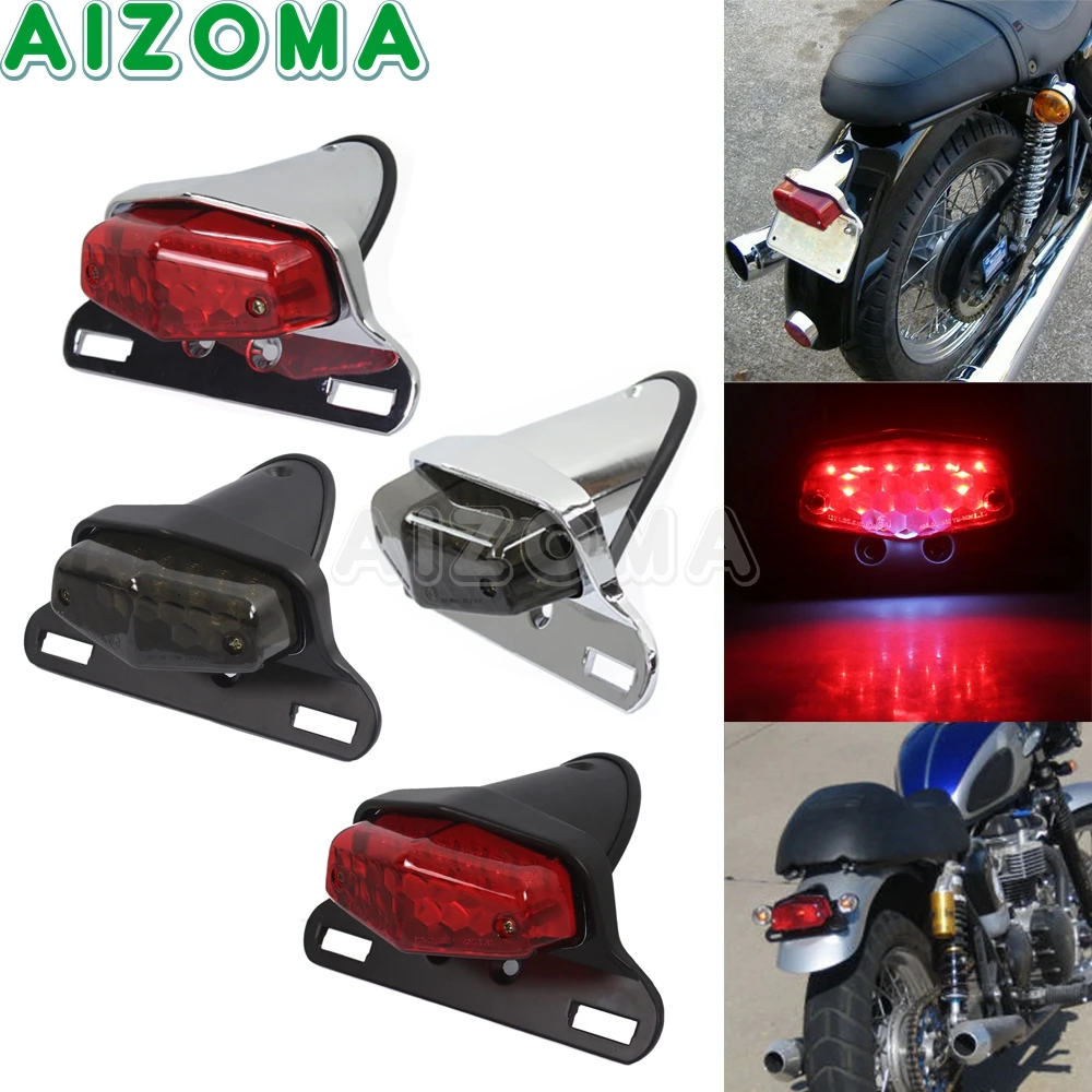 

Светодиодный мотоцикл Cafe Racer Хвост Стоп светильник Moto Lucas фонарь освещения номерного знака хвост светильник для Harley Bobber Dyna Road Street Glide