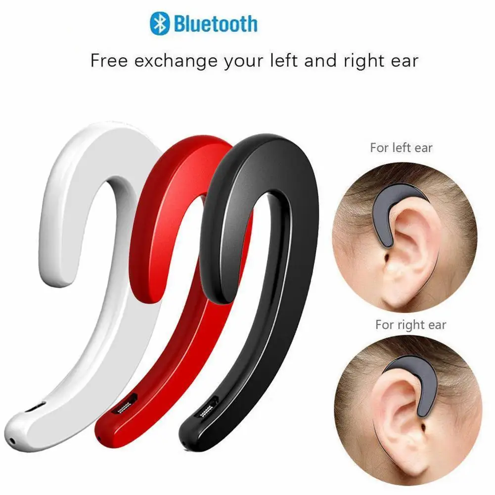 

Wireless Earphone Ear Hook Bone Conduction Volume Control Mic Stereo Bluetooth Handsfree bluetooth With Wireless Sports hea V9Z0