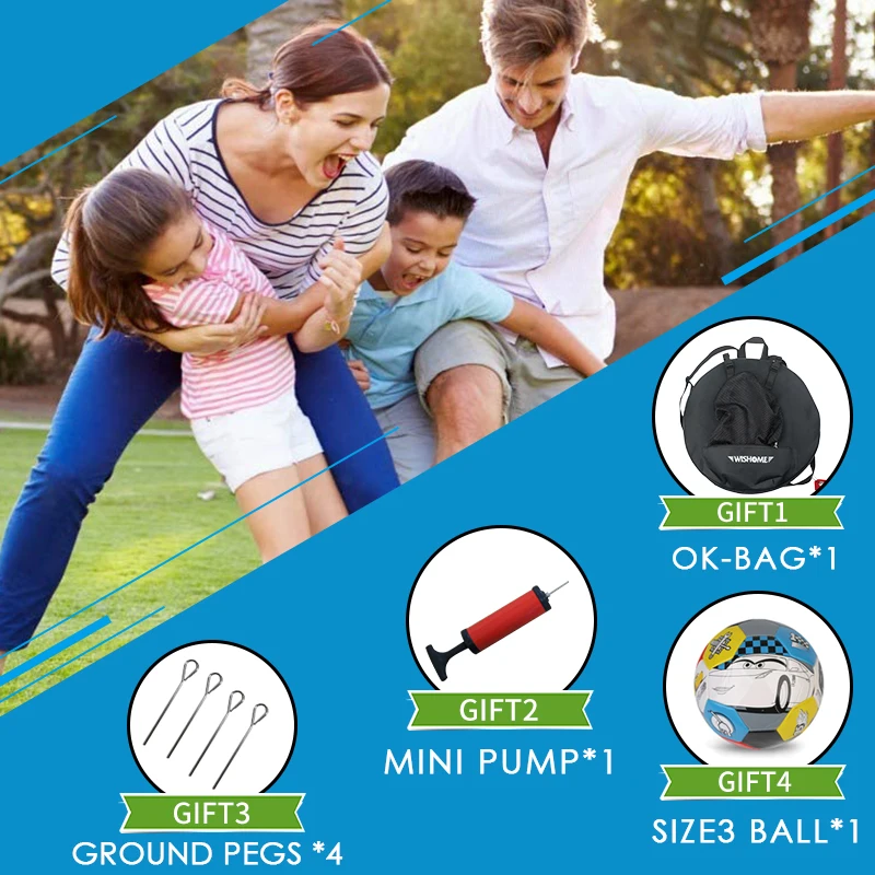 WISHOME складные футбольные цели для заднего двора Детская футбольная сетка