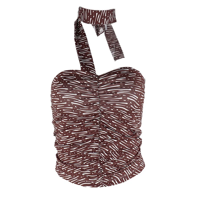 

Kywommnz 2021 Summer Women Sexy Suspenders T-shirt Fashion Outer Wear Halter Vest Female Tube Top Halter Short Top E2272