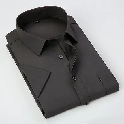 

Summer Plus Size 5XL 6XL 7XL 8XL Solid Color Social Business Easy-care Short Sleeve Dress Men Shirt Soft Comfortable 7 Colors