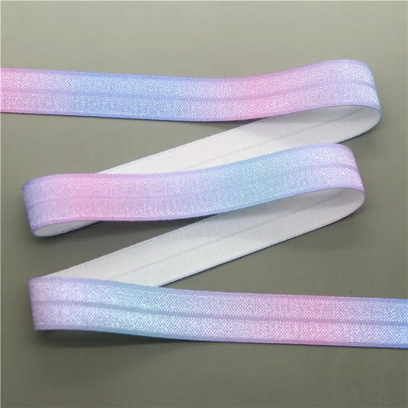 DHK 5/8'' 5yards gradient colors printed Fold Elastic FOE stretch ribbon hairbow headwear headband DIY OEM E1629 | Дом и сад