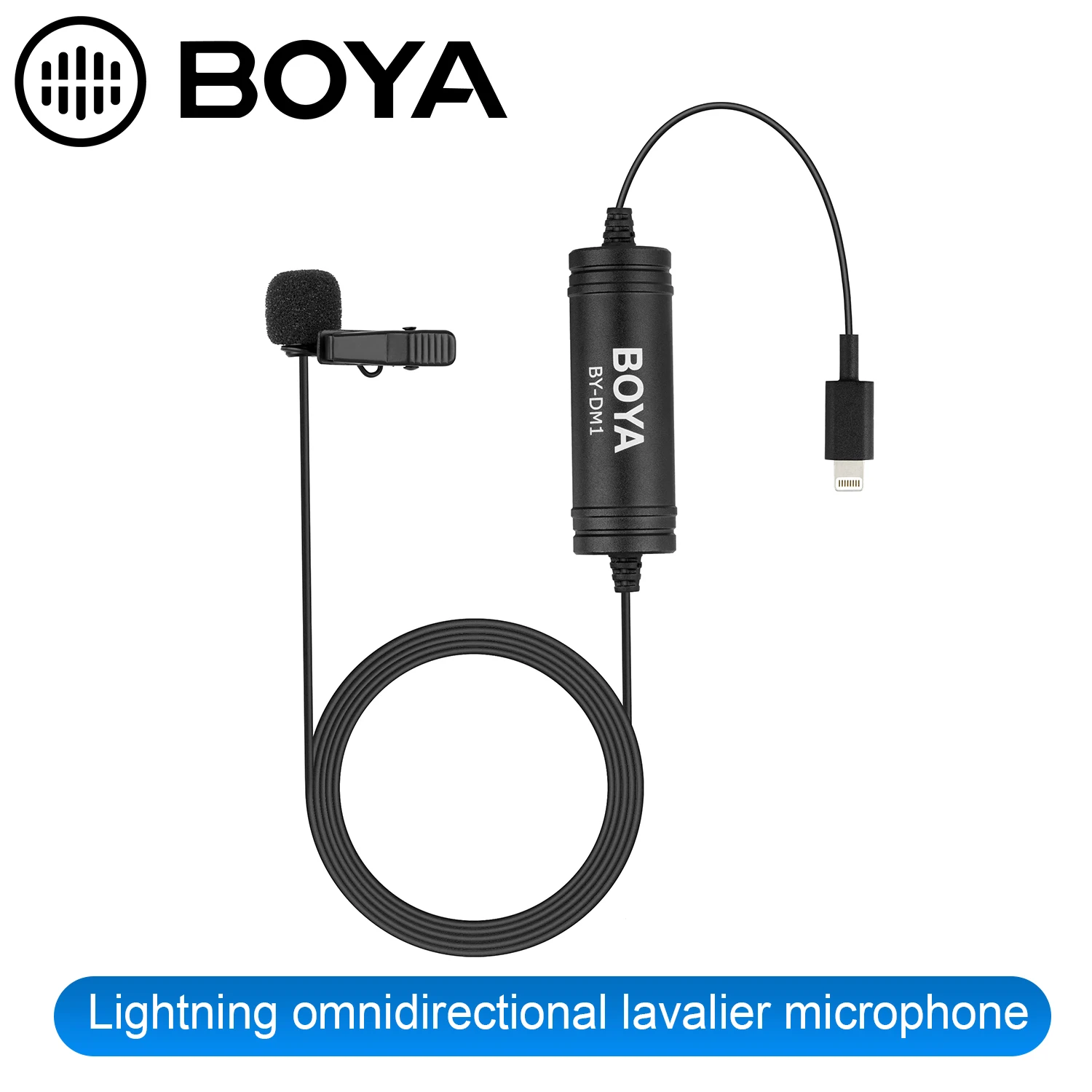 

BOYA BY-DM1 Lavalier Microphone for iOS iPhone Xs Xr 8 7 SE 6S iPad Pro Air mini 2 iPOD TOUCH MFi Certified Lightning Connector