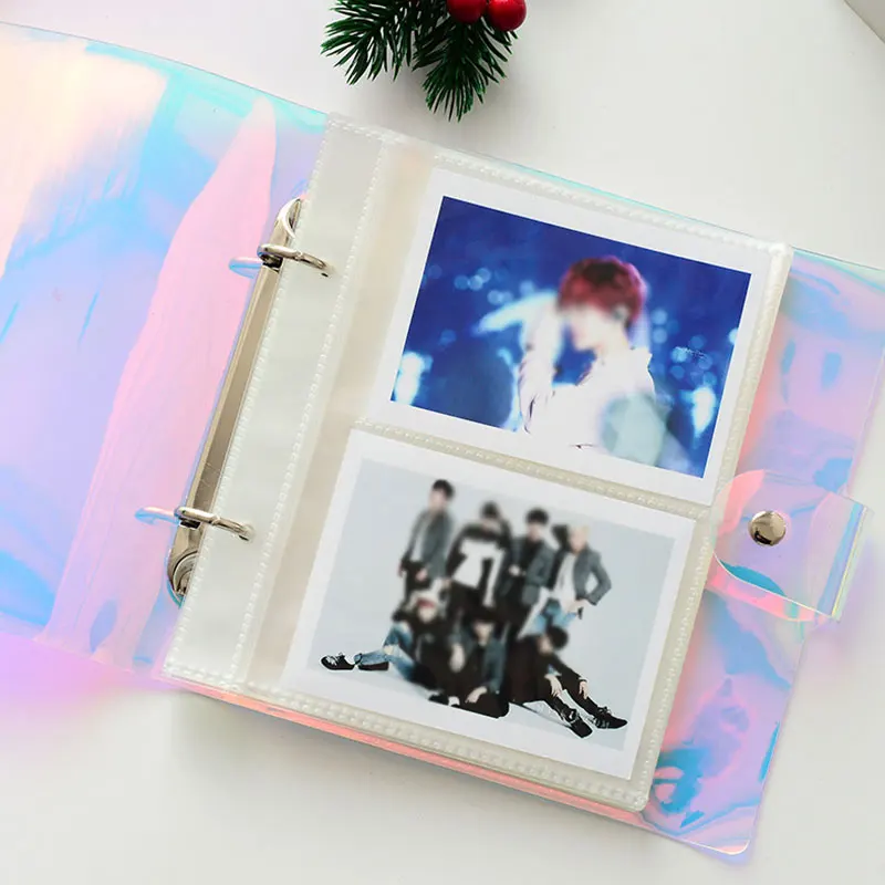 

1pc New Laser Photo Holder Card Bag PVC Card Holder Photo Album 3/4/5/6 in Transparent Inner Sheets Color Business Card Pocket