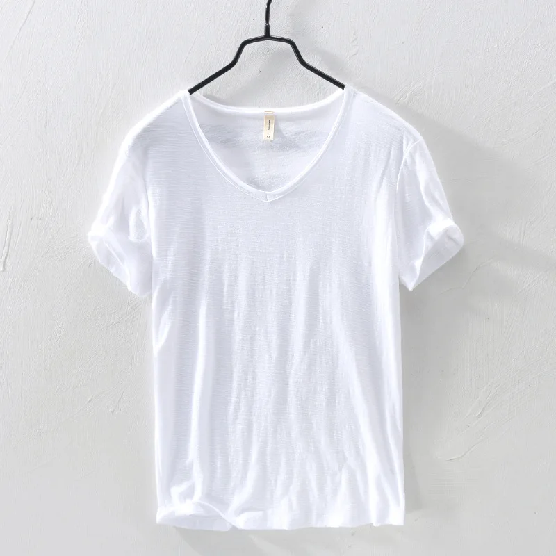 

men casual solid color short sleeve T-shirt men 43B109