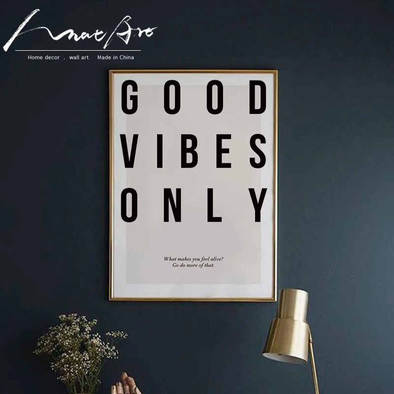 Минималистичный плакат с надписью good vibes Только Холст плакат|Рисование и