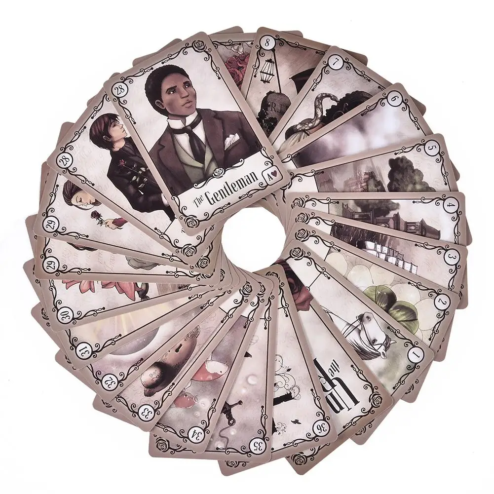 Под розами Lenormand 39 карты колода часы башня Kendra Hurteau любовь Oracle Таро игра игрушка