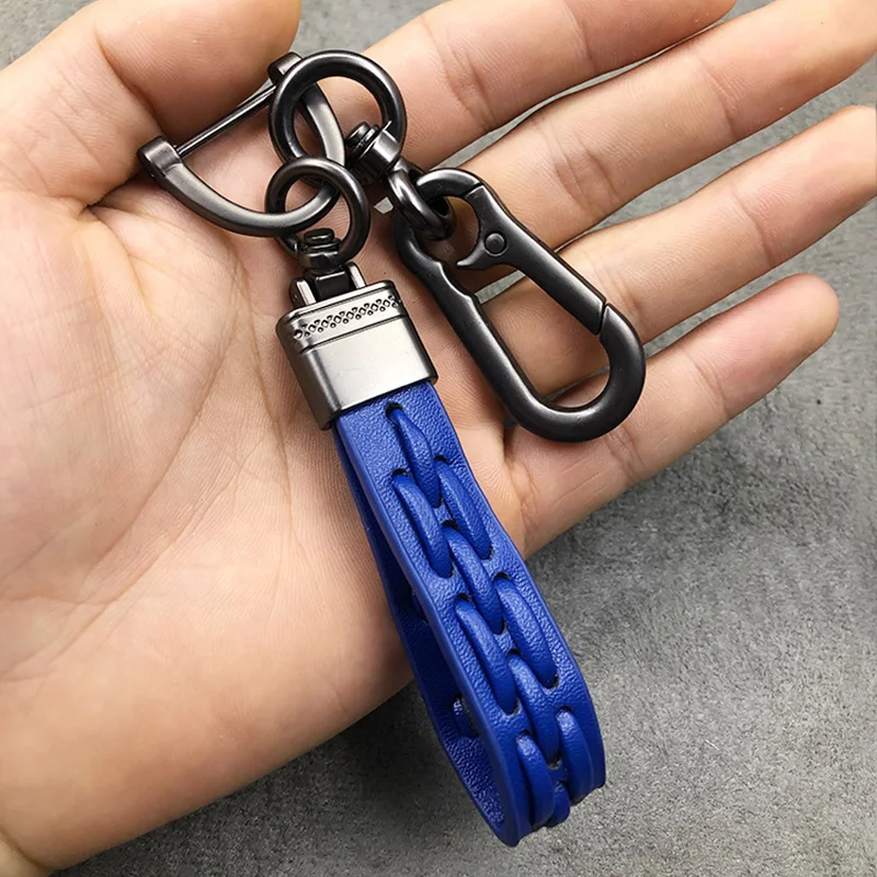 Вертикальный Плетеный мужской брелок из искусственной кожи с подковой |