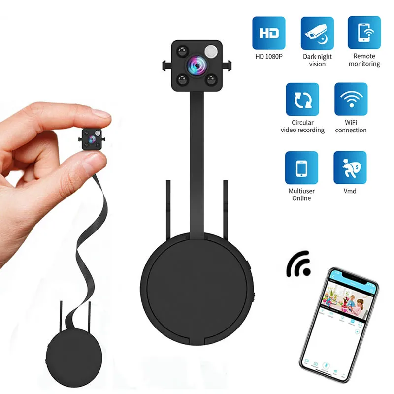 Мини камера видеонаблюдения 1080P HD Wi Fi ИК ночное видение|Компактные видеокамеры| |