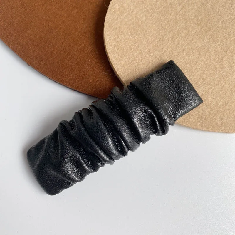 

New French online celebrity hairpin simple leather fold anti-slip bb clip Joker temperament fashionable retro headdress