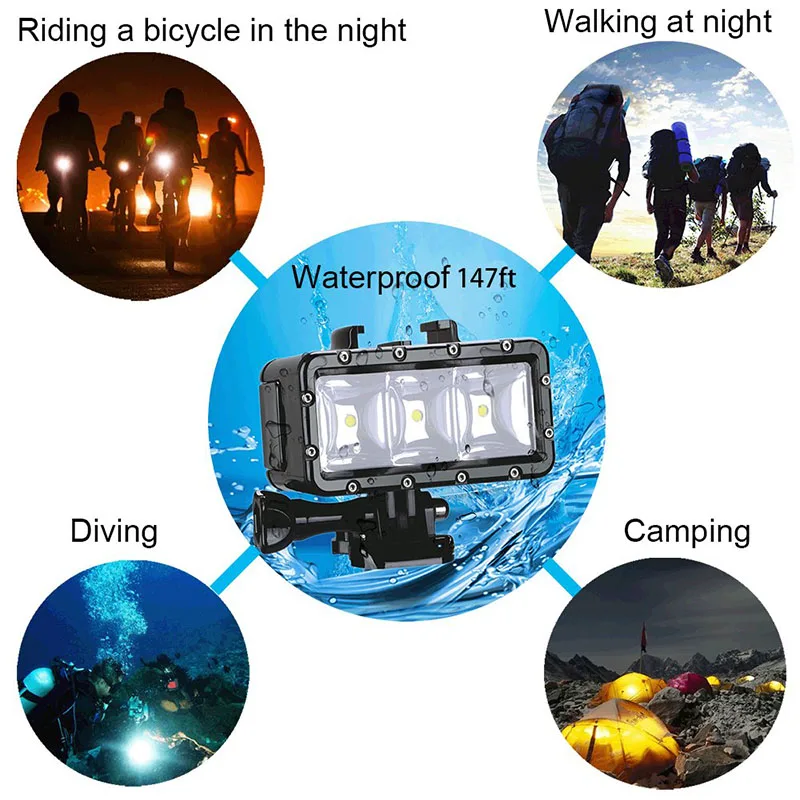 Возможностью погружения на глубину до 30 м подводный 5500K светодиодный видео свет