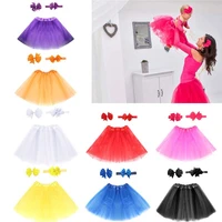 newborn baby tutu skirts headdress sets flower photography prop candy color treto bow hair band hair clip suit girls souvenirs