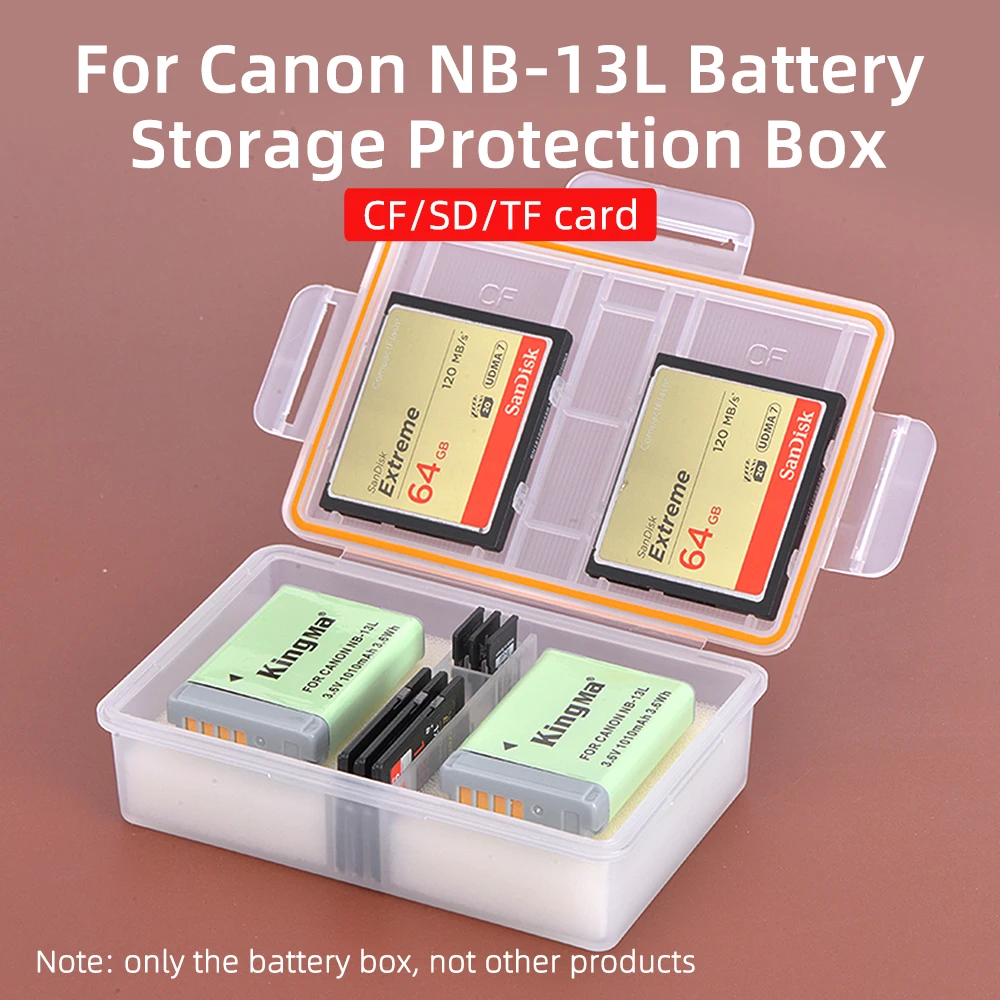 

Аксессуары от KingMa: 10 шт. NB-13L NB13L Пластик Батарея Чехол Держатель Батарея ящик для хранения зум-объектив для Canon PowerShot G7X G5X G9X SX720HS SX620 SX730