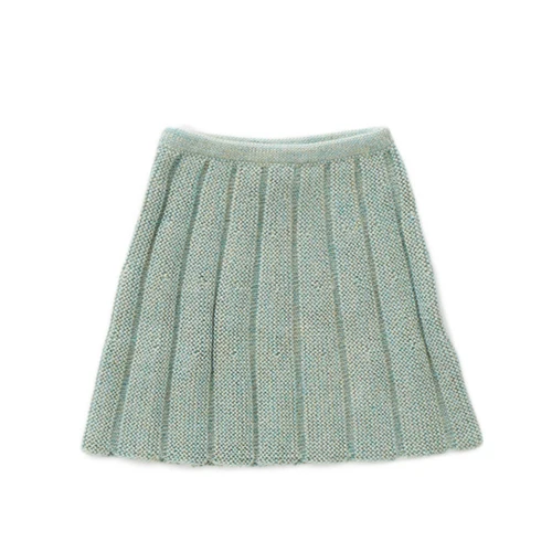 green skirts Свитер с попкорном кардиган для маленьких девочек свитер для малышей пуловер трикотажные юбки комплекты одежды из 2 предметов осенний свитер oeuf - Цвет: green skirts