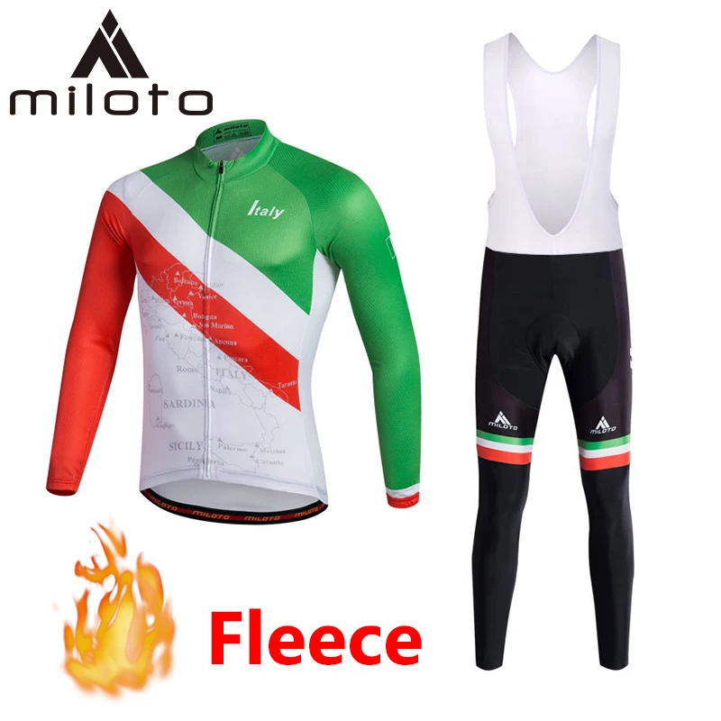 MILOTO зимняя одежда для велоспорта Джерси Мужская термальные флисовые