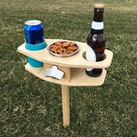 2021 new portable outdoor wine table folding outdoor picnic wine table wood polygon desktop travel beach garden furniture setsm