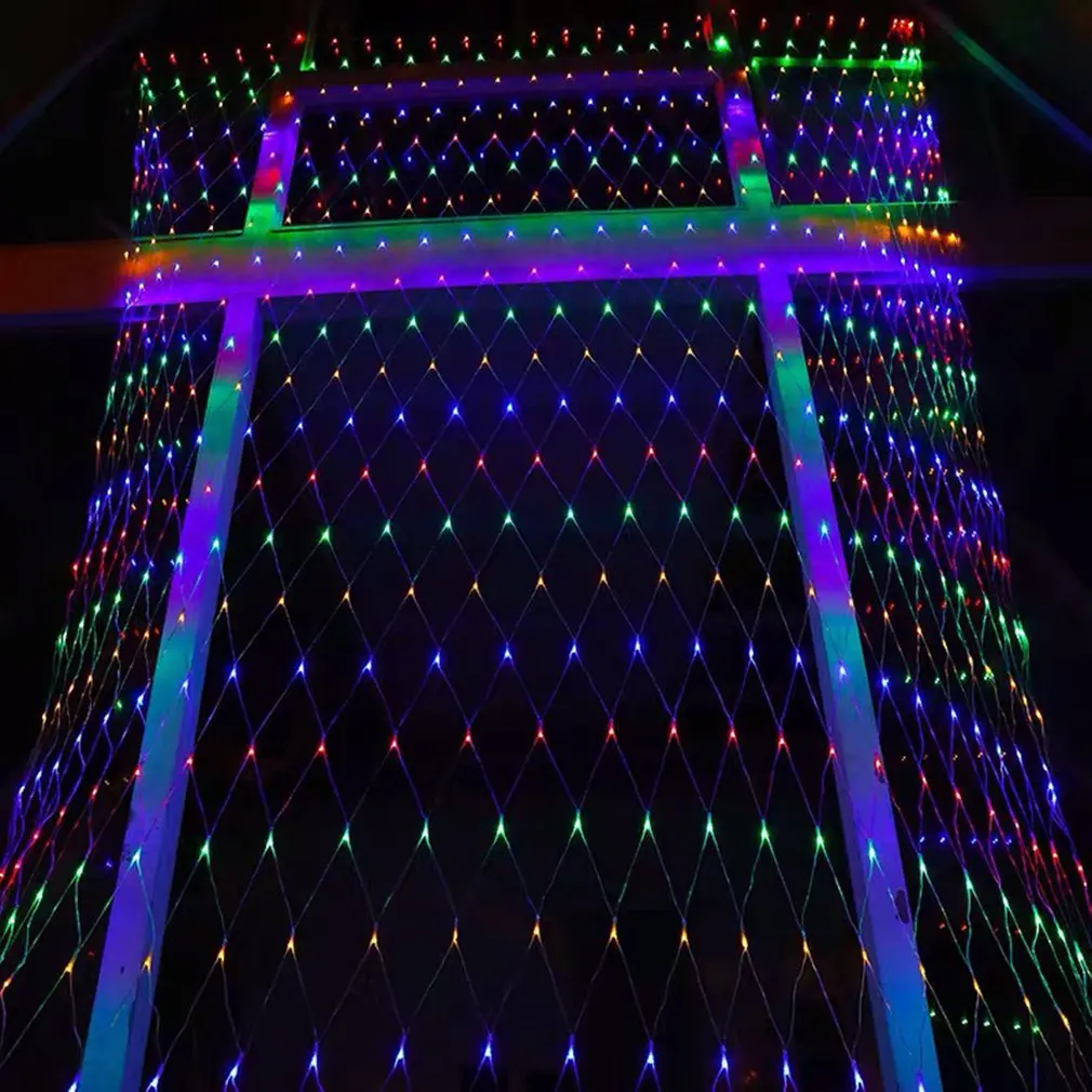 

LED Net Christmas Lights 1.5M 96/192 LEDS 110V Led Mesh led Net Lights Garland Lights Waterproof For Xmas New year Holiday