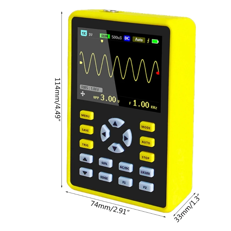 

Цифровой осциллограф с 3 режимами 2,4 дюйма IPS LCD 500 мкс/с частота дискретизации 100 МГц Поддержка полосы пропускания хранилище сигналов M0XC