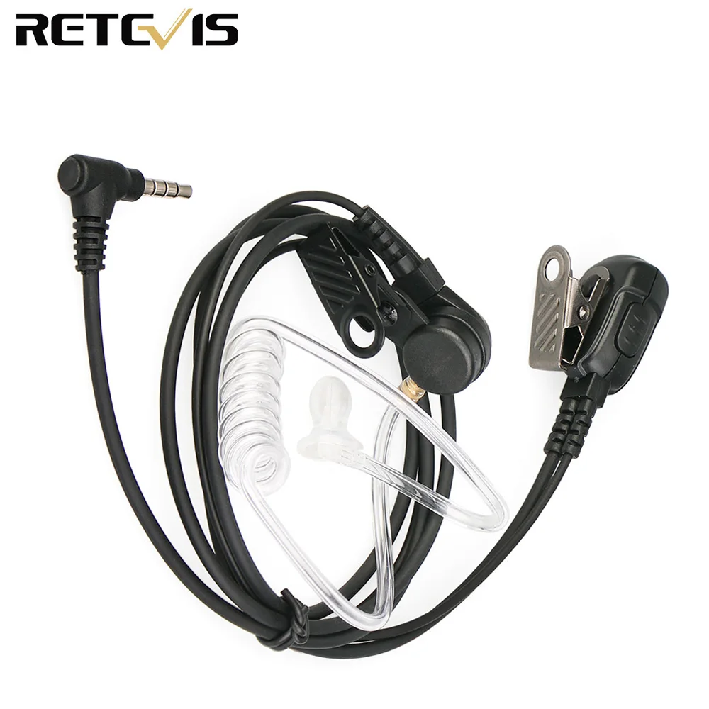 Рация гарнитура PTT Mic Air Акустическая трубка наушник 3 5 мм 1 Pin для YAESU VERTEX VX 5R Retevis RT40