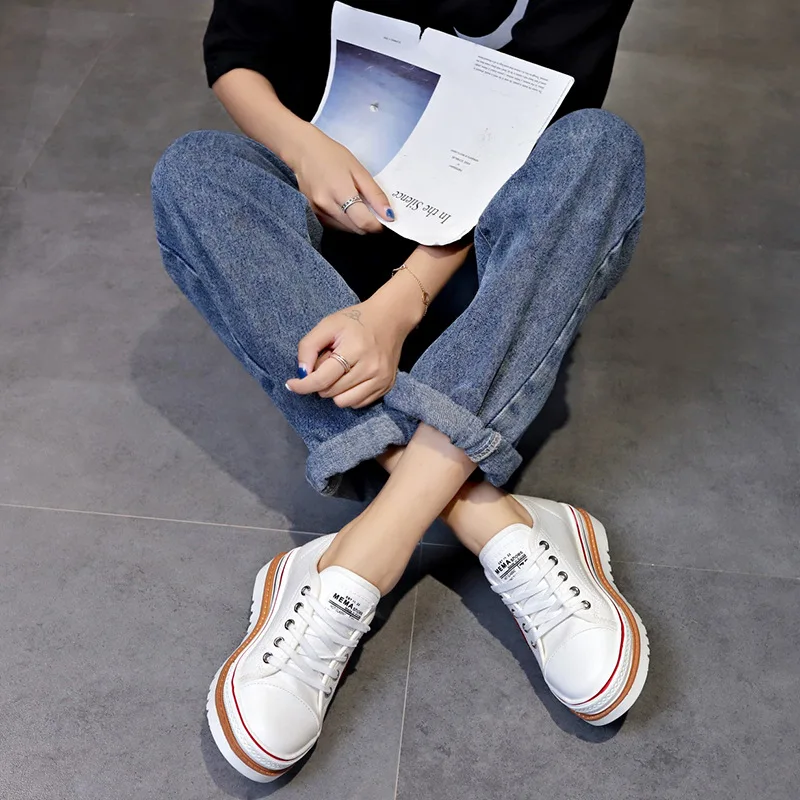 Женские массивные кроссовки обувь на высоком каблуке женская высокие платформе