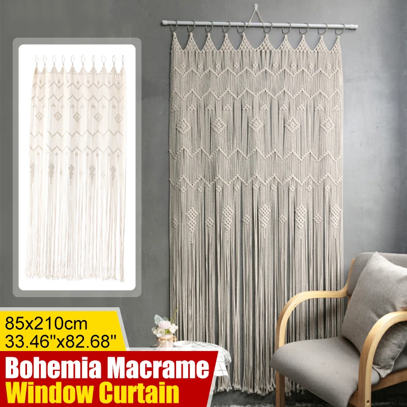 

Богемская занавеска гобелен ручной работы, занавески для спальни, гостиной, кухни, украшение для окна, 200x85 см