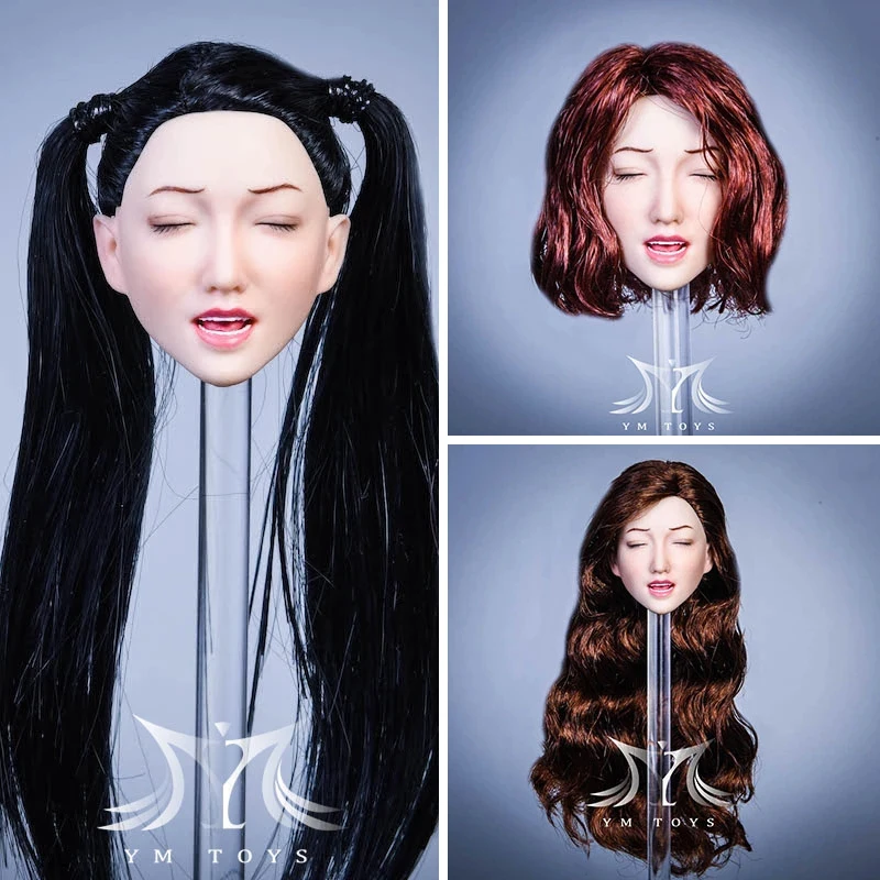 

1/6 Eyes Closed Female Head Sculpt Mouth Opening Girl Head Carving Fit 12'' Action Figure Body In Stock YMT030