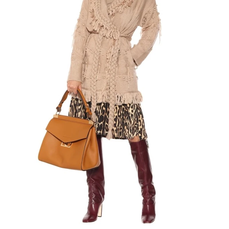 Сапоги на высоком квадратном каблуке без застежек кожаные сапоги до колена