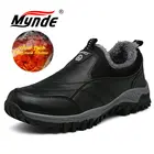 Зимние мужские ботинки для снега, теплые плюшевые уличные зимние ботинки, мужские рабочие лоферы, повседневная обувь, походные Нескользящие резиновые мужские уличные ботинки