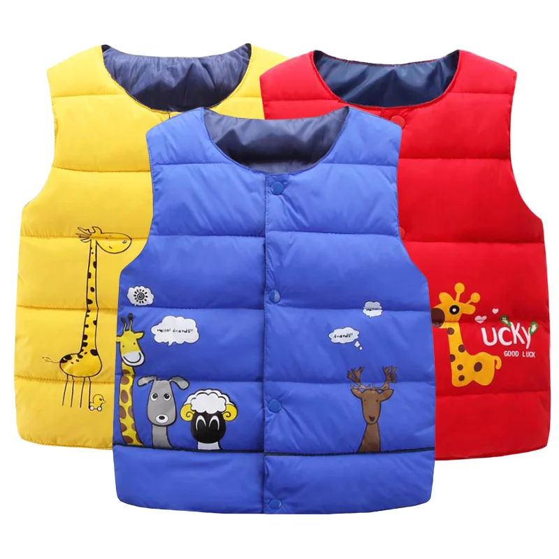 Baby Boys Girls Warm Spring Autumn Down Jacket Vest Children Outerwear Clothing Toddler Padded Waistcoat Kids Outfits Clothes