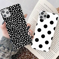 black and white polka dot phone case for iphone 13 8 7 6 6s plus x 5s se 2020 xr 11 12 mini pro xs max