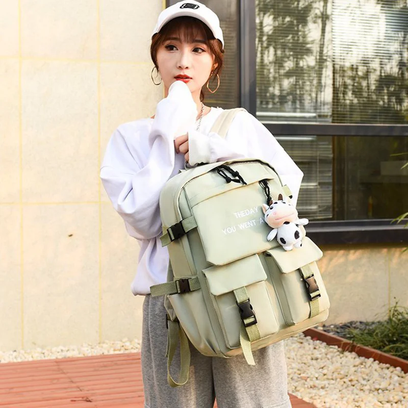 

Fashion Backpack Couple Travel Bag 2020 New Korean 's General Large Capacity Leisure Men 's and Women Solid Color Casual Unisex