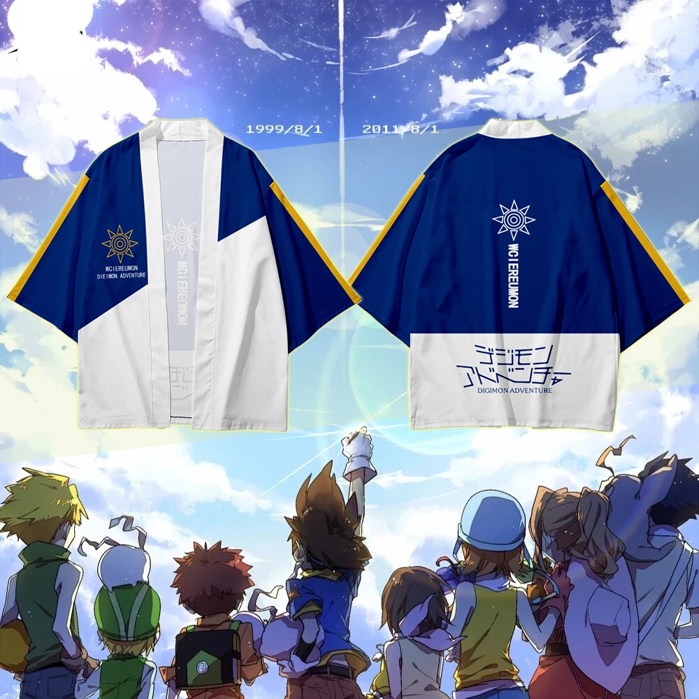 

Digimon Adventure Coaplay 3D Harajuku Kimono Men Women Summer Cardigan Anime Clothes