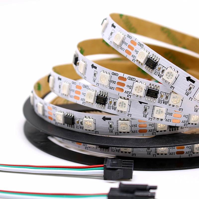 5 м/рулон DC 12V WS2811 IC Светодиодная Пиксельная лампа полосы 30 60 светодиодный s/m белый